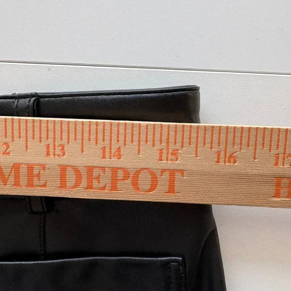 Maeve Anthropologie Colette Faux Leather Pants 30 Black Wide Leg High Rise - Picture 8 of 11